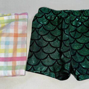 18 Months Baby Girl Shorts Lot City Trends Mermaid Scale Garanimals Plaid-KC201